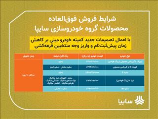 آغاز فروش فوق العاده 5 محصول سایپا