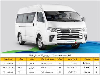 عرضه ون وانا و کامیون‌های باری و کمپرسی ایران‌خودرو دیزل در بورس کالا