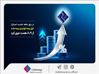 در پنج ماهه نخست امسال؛ حق بیمه تولیدی بیمه‌ ملت از ۸.۹ همت عبور کرد